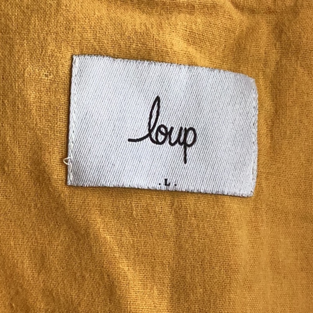 Loup Grace Cotton Button Front Top in Canary Size large - Picture 8 of 11